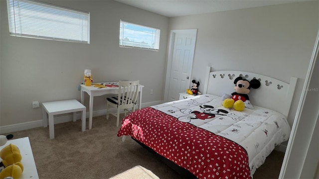 bedroom with carpet floors