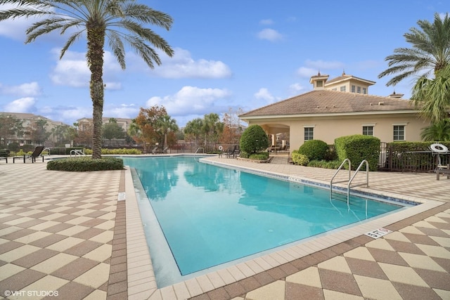 view of pool with a patio area