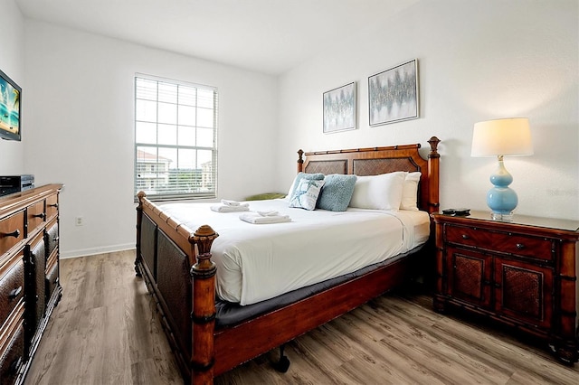 bedroom featuring light hardwood / wood-style floors