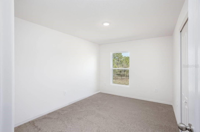 unfurnished room with light carpet