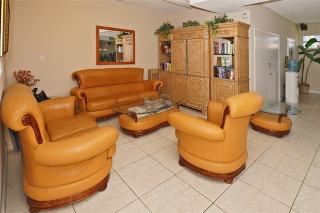 view of tiled living room