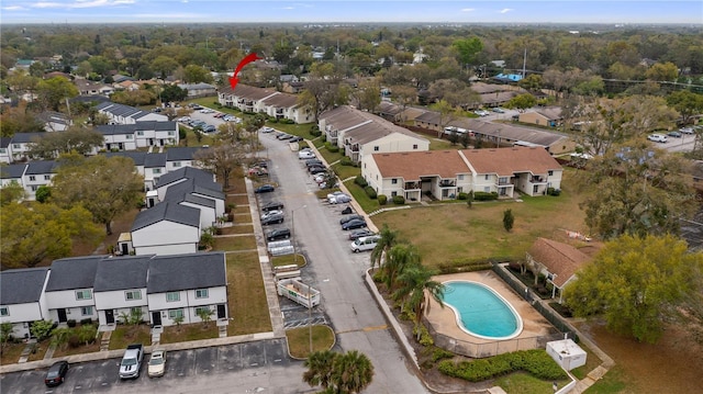 bird's eye view featuring a residential view