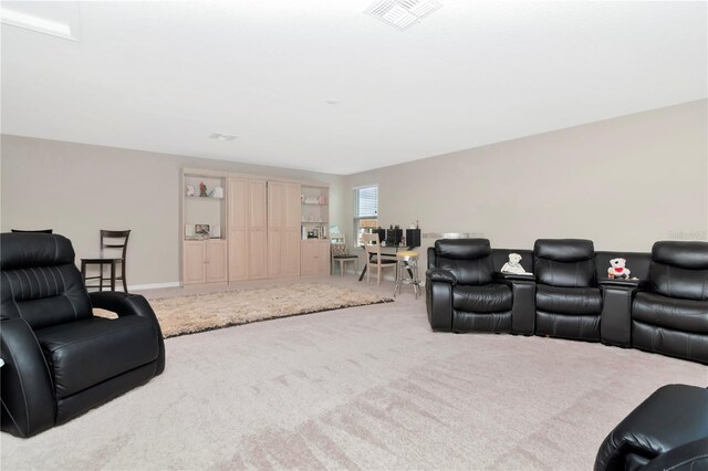 view of carpeted cinema room