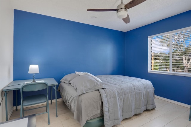 bedroom featuring ceiling fan