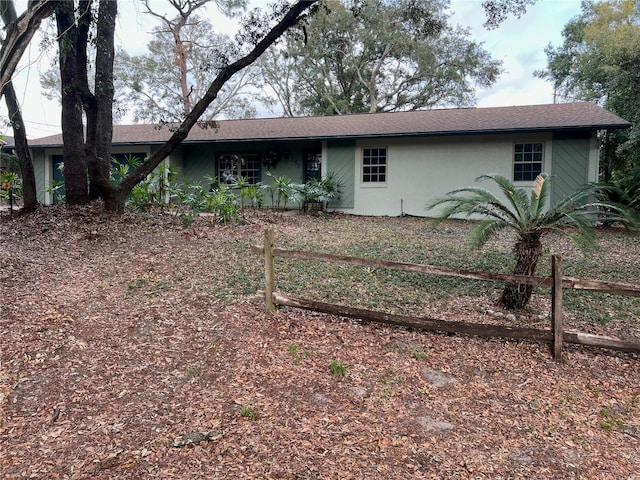 view of single story home