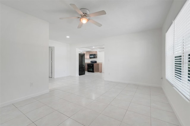 2341 Hadley St, Deltona, FL 32738 - unfurnished room featuring ceiling fan, light tile patterned floors, baseboards, and recessed lighting