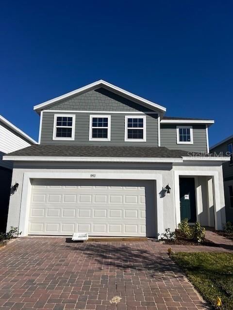 view of property with a garage