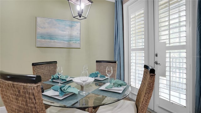 dining room with plenty of natural light