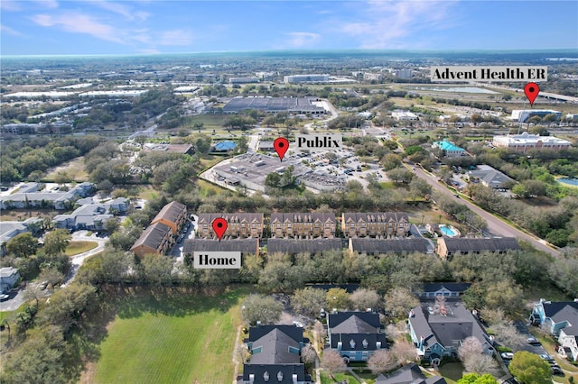 drone / aerial view featuring a residential view