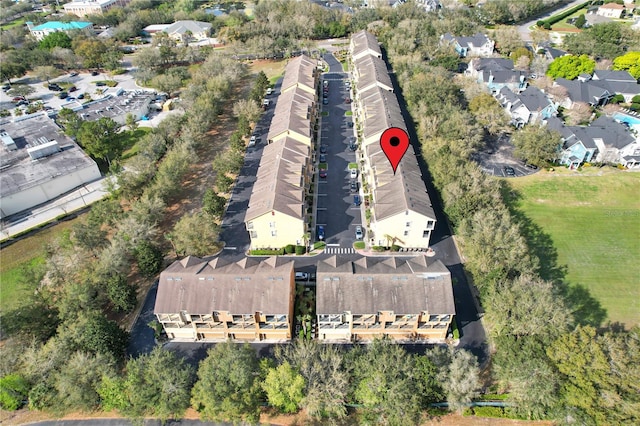 drone / aerial view with a residential view