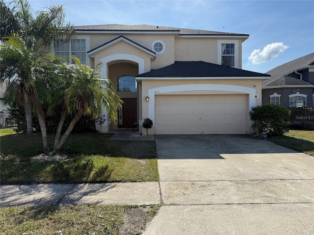 view of front of house with a garage