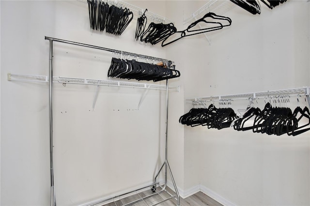 spacious closet with light wood-type flooring