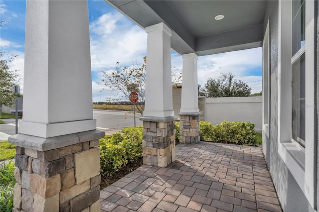 view of patio / terrace with a porch