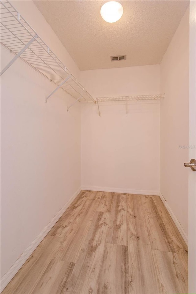 walk in closet featuring wood-type flooring