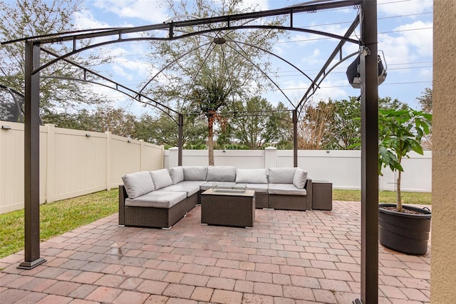 view of patio with an outdoor hangout area