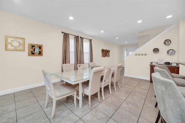 view of tiled dining area