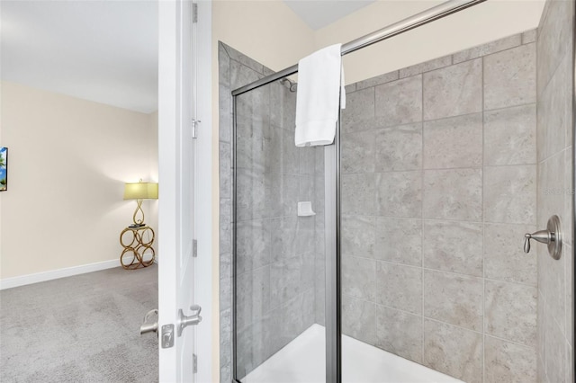 bathroom featuring walk in shower