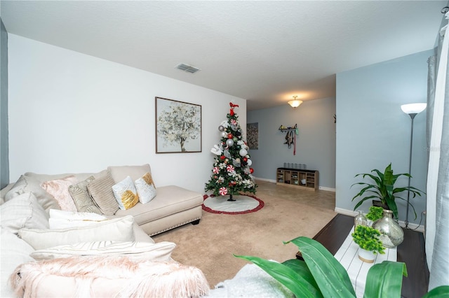 living room featuring carpet