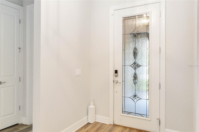 entrance foyer with light hardwood / wood-style flooring