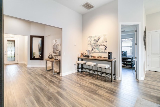 hallway featuring hardwood / wood-style floors