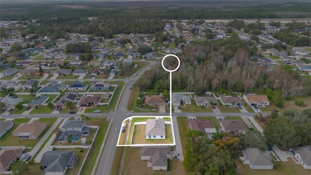 aerial view with a residential view