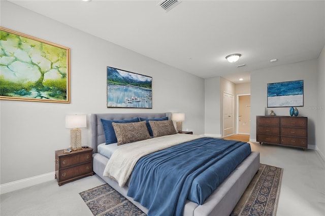 carpeted bedroom with a closet