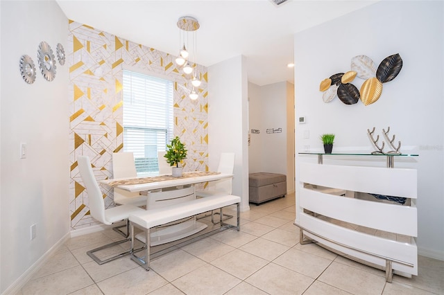 view of tiled dining area