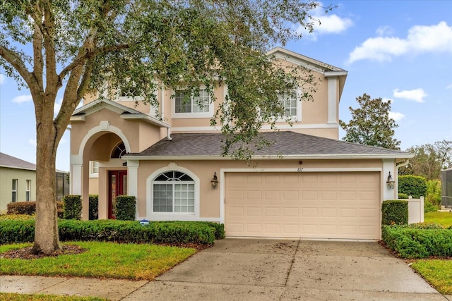 view of front of home featuring a garage