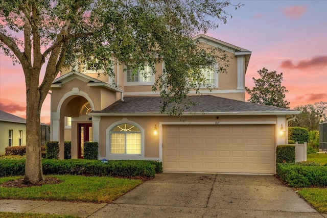 view of front facade with a garage