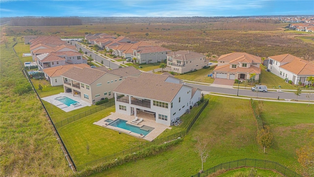 bird's eye view with a residential view