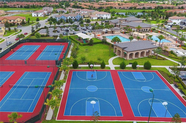 bird's eye view with a residential view