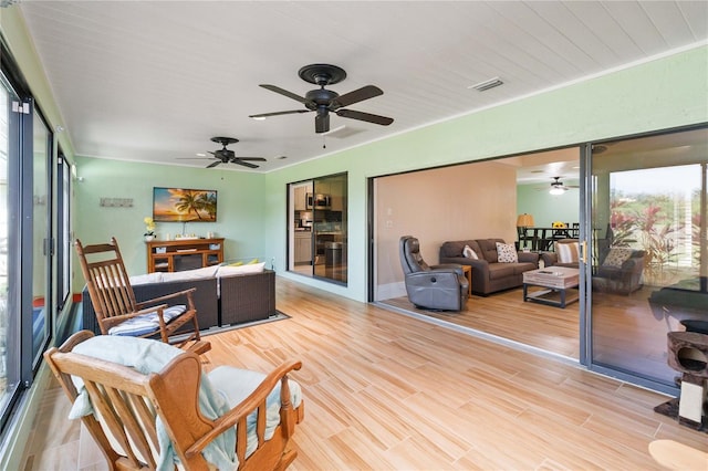 interior space with wood ceiling