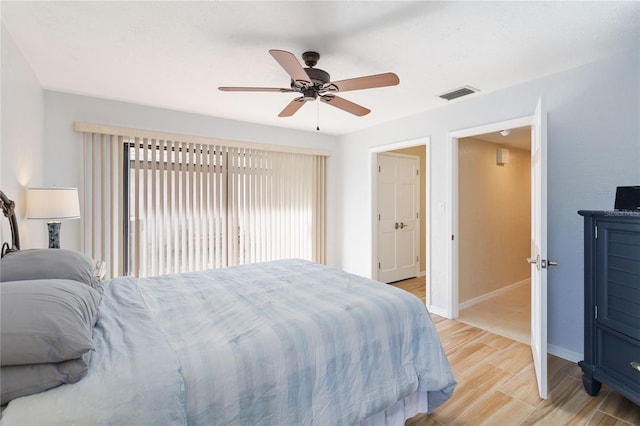 bedroom with ceiling fan