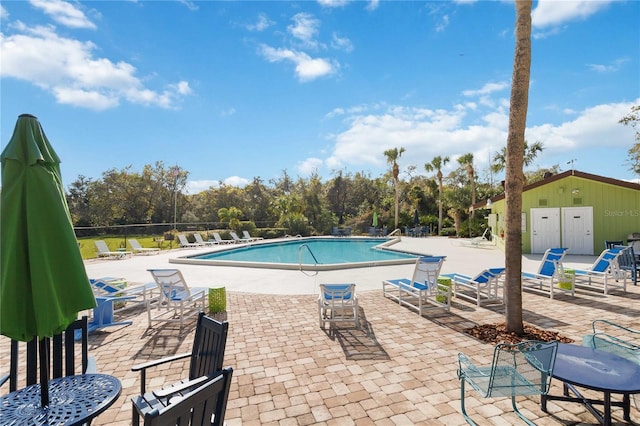 view of pool with a patio