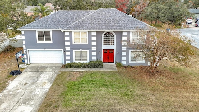 view of front of home with a garage