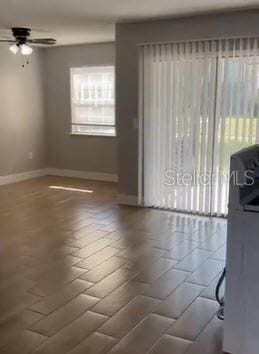 spare room featuring ceiling fan