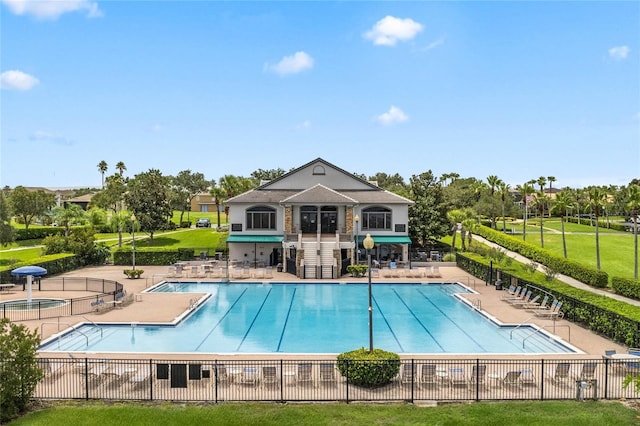 view of pool with a patio area