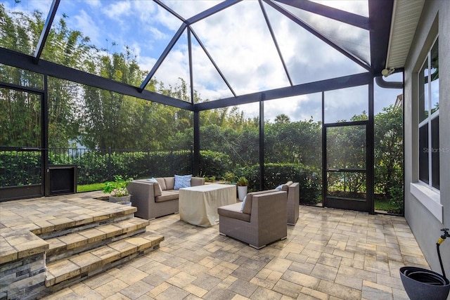 view of patio / terrace featuring an outdoor hangout area