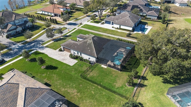 aerial view with a residential view