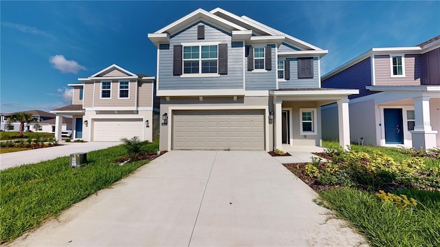 view of front of home with a garage