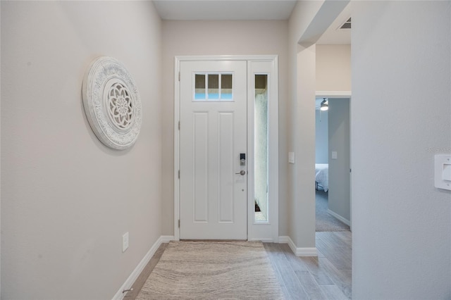 entrance foyer featuring light hardwood / wood-style flooring