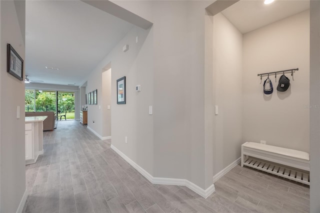 hallway featuring light hardwood / wood-style floors