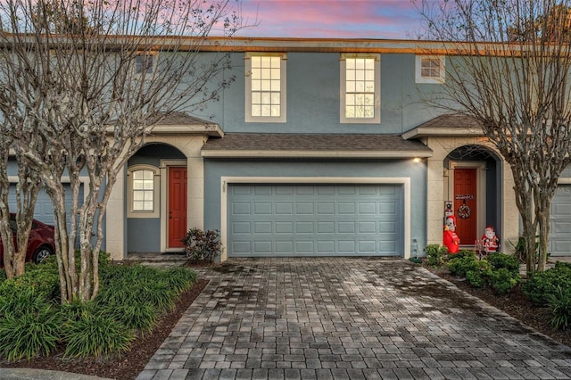 view of front property with a garage