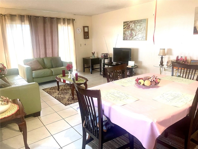 dining room with light tile patterned floors