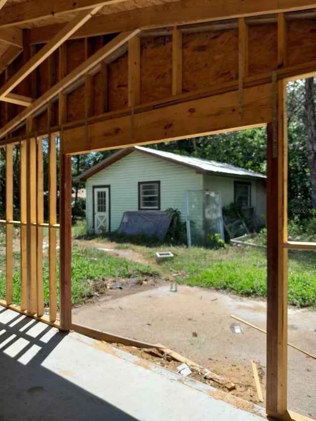 view of patio with an outdoor structure