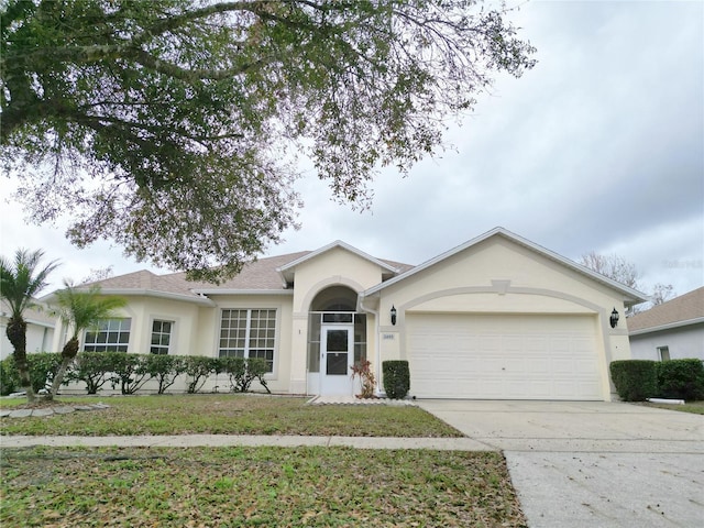 ranch-style home with a garage