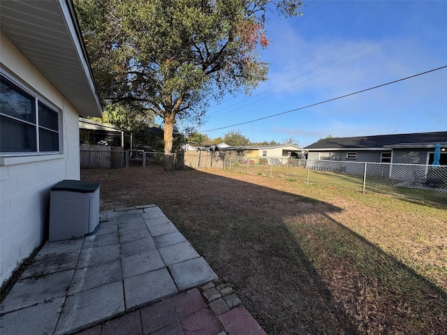 view of yard featuring a patio area