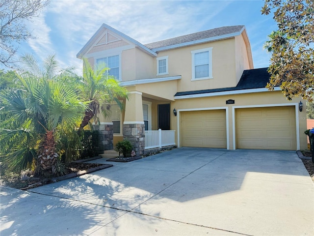 view of front of home with a garage