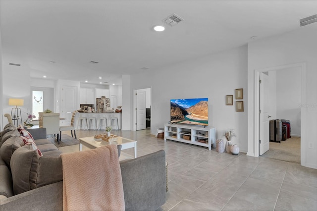 view of tiled living room