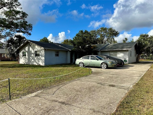 view of property exterior with a lawn